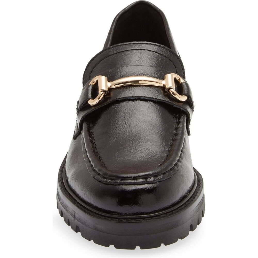 ๐ STEVE MADDEN Mistor Loafer Shoe Gold Chain Black 9 - Picture 5 of 13